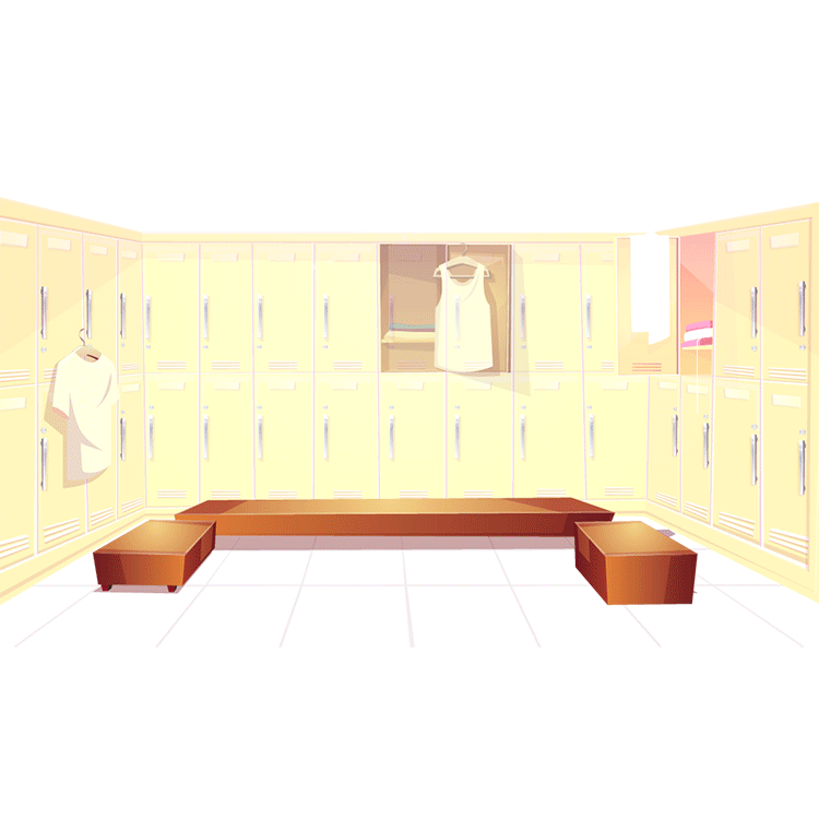 La escena sucede en las taquillas de un vestuario de un centro escolar. Hay tres chicas. Dos de ellas están hablando y contándose sus cosas. La tercera con discapacidad física y visual está apartada y no hay muestras ni gestos para incluirla en la conversación.