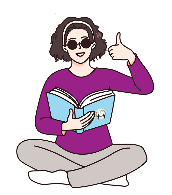 Mujer positiva. lee un libro