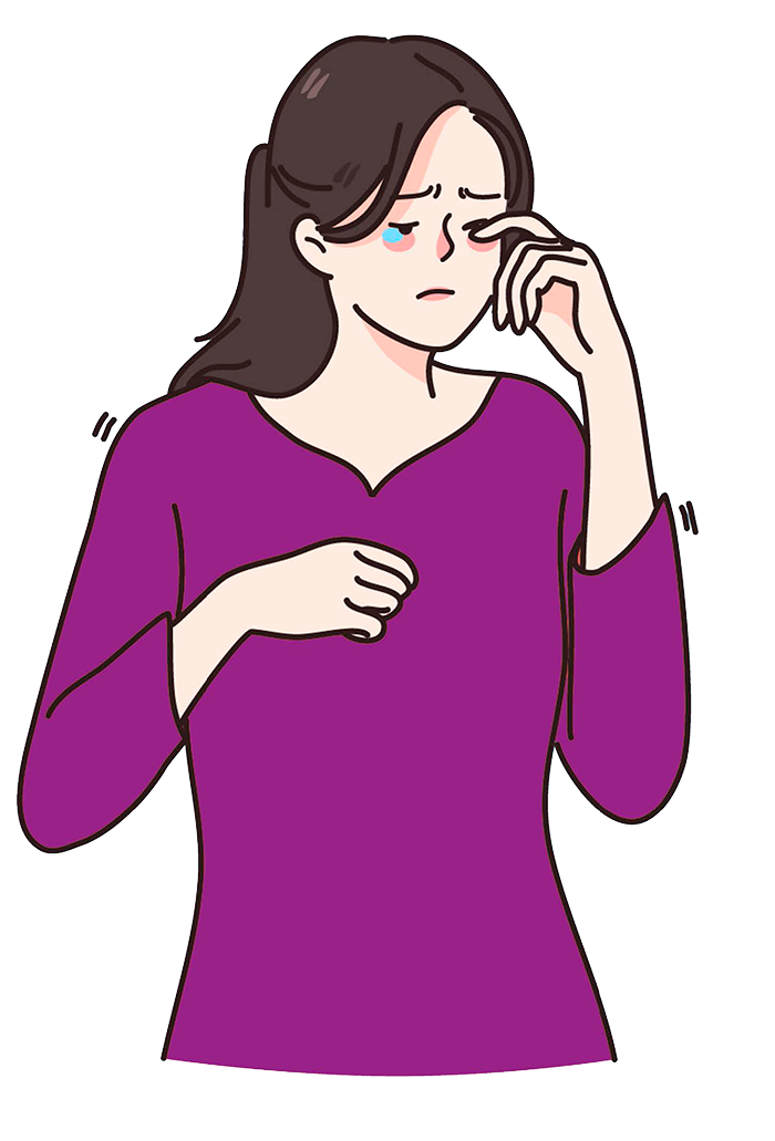 Mujer joven está triste